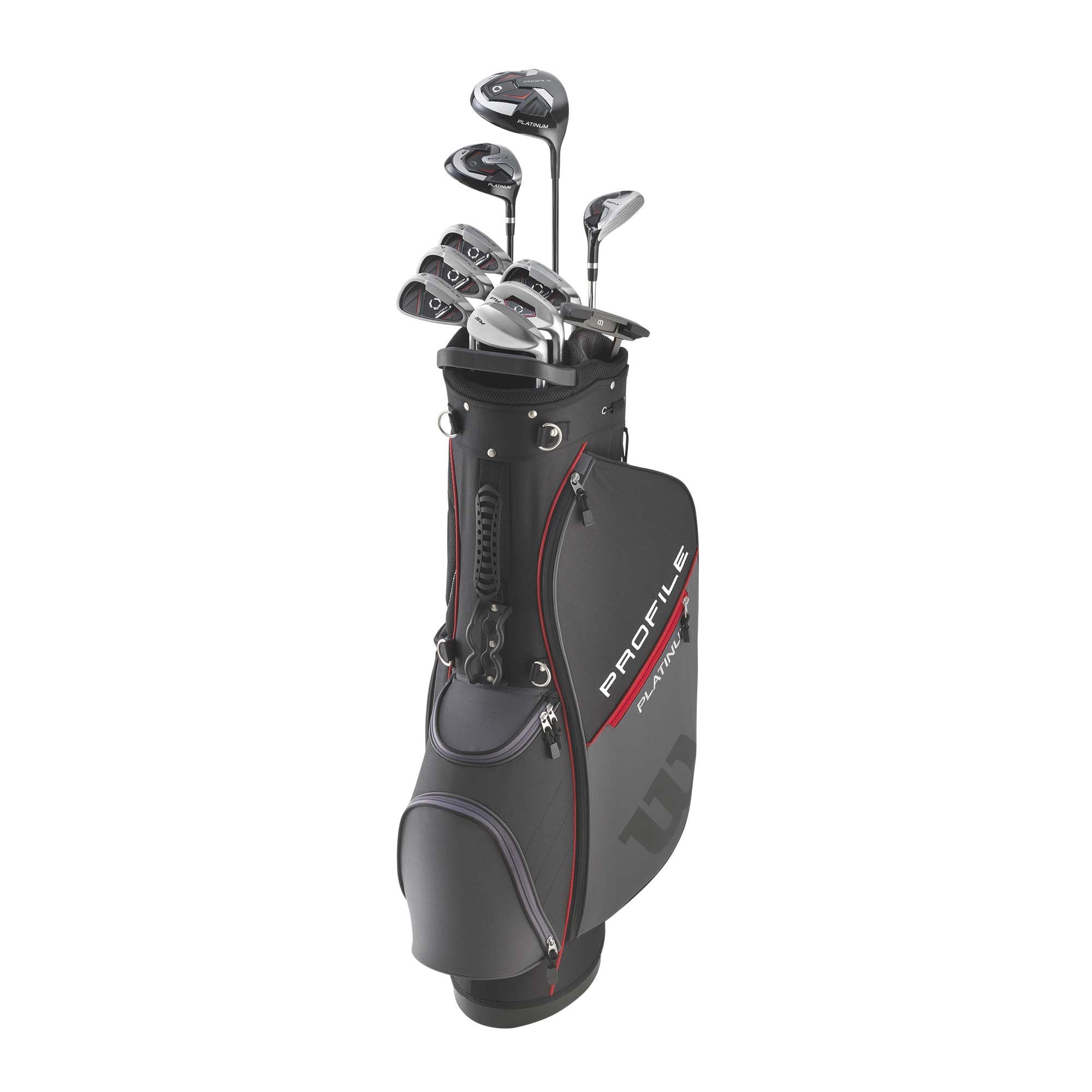 GolfDrivr Men's Profile Platinum Complete Golf Club Package Set - Right Handed, Stand Bag