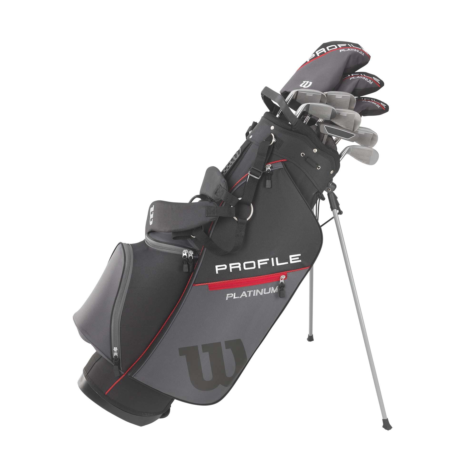 GolfDrivr Men's Profile Platinum Complete Golf Club Package Set - Right Handed, Stand Bag
