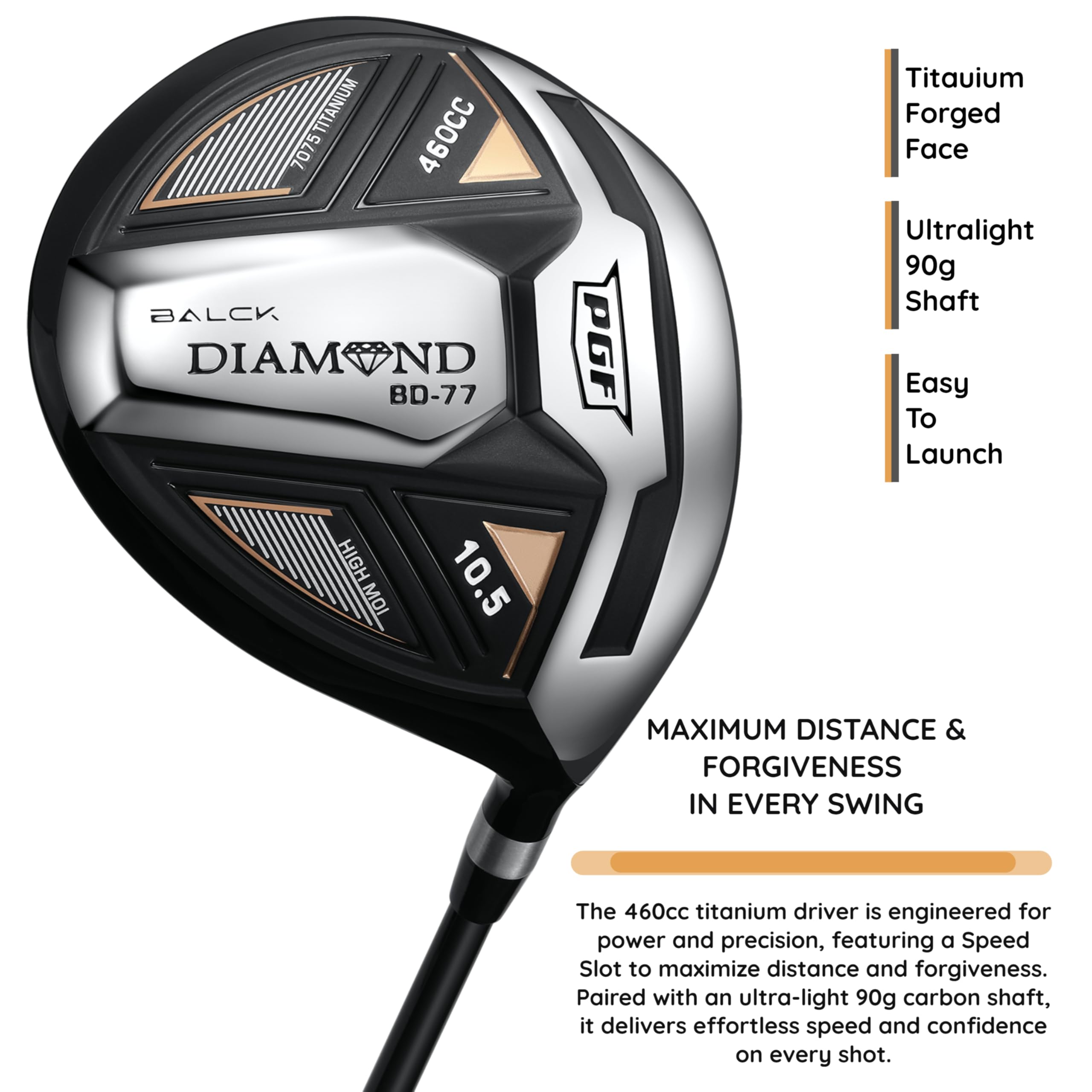 GolfDrivr PGF Labs BD-77 Complete Golf Club Package Set for Men & Women [14-Pieces] [Flex: Regular]