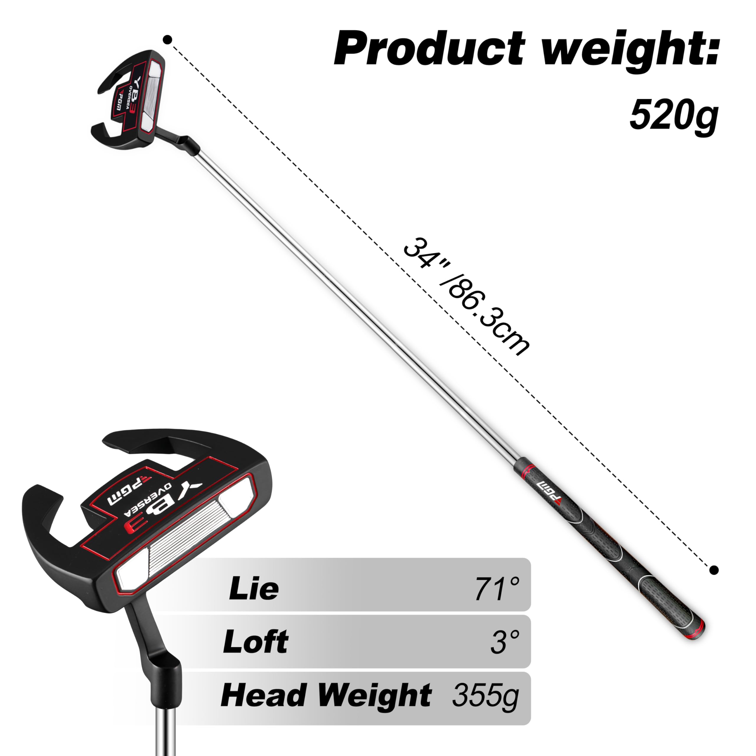 GolfDrivr Golf Putter for Men and Women - Anti-Twist Mallet Design with Alignment Guide & Stepped Shaft - Low Center of Gravity for Smooth, Accurate Putts - Right &Left Handed