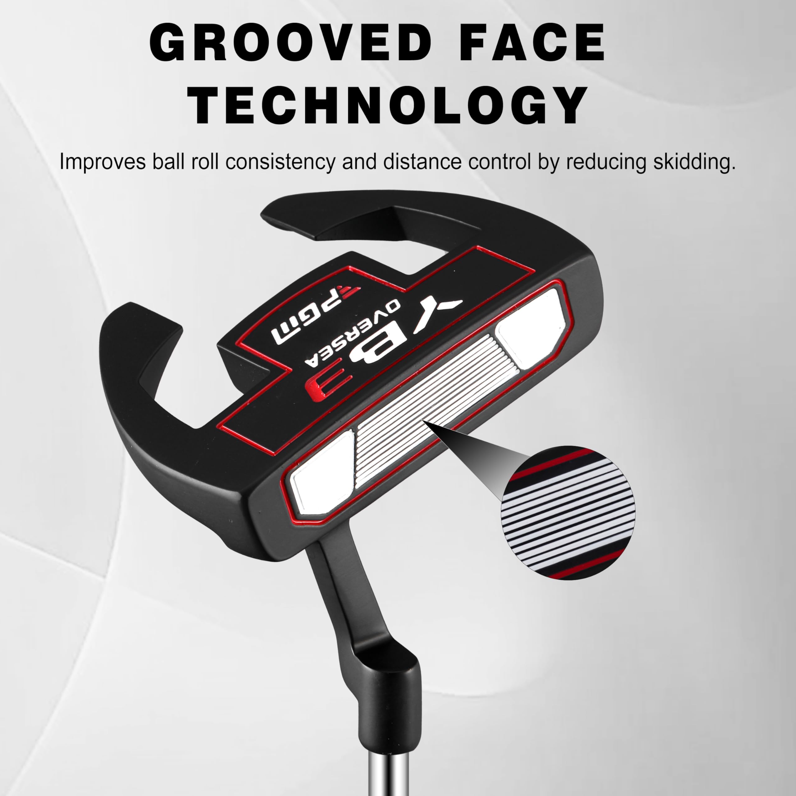 GolfDrivr Golf Putter for Men and Women - Anti-Twist Mallet Design with Alignment Guide & Stepped Shaft - Low Center of Gravity for Smooth, Accurate Putts - Right &Left Handed