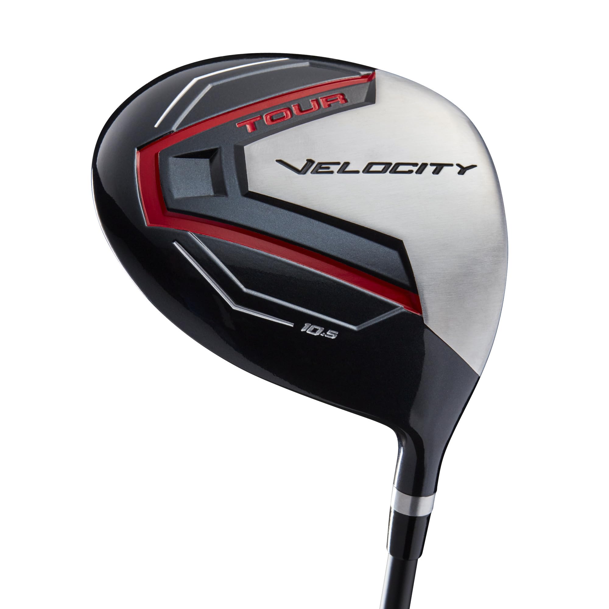 GolfDrive Tour Velocity Complete Golf Set with Stand Bag - Men's Right Hand, Regular Flex, Black/Red