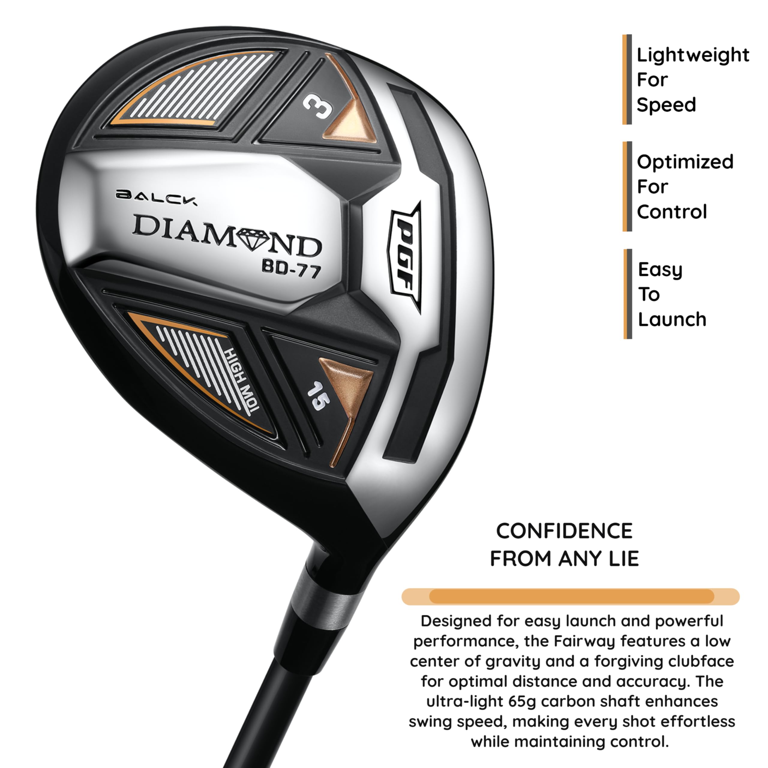 GolfDrivr PGF Labs BD-77 Complete Golf Club Package Set for Men & Women [14-Pieces] [Flex: Regular]