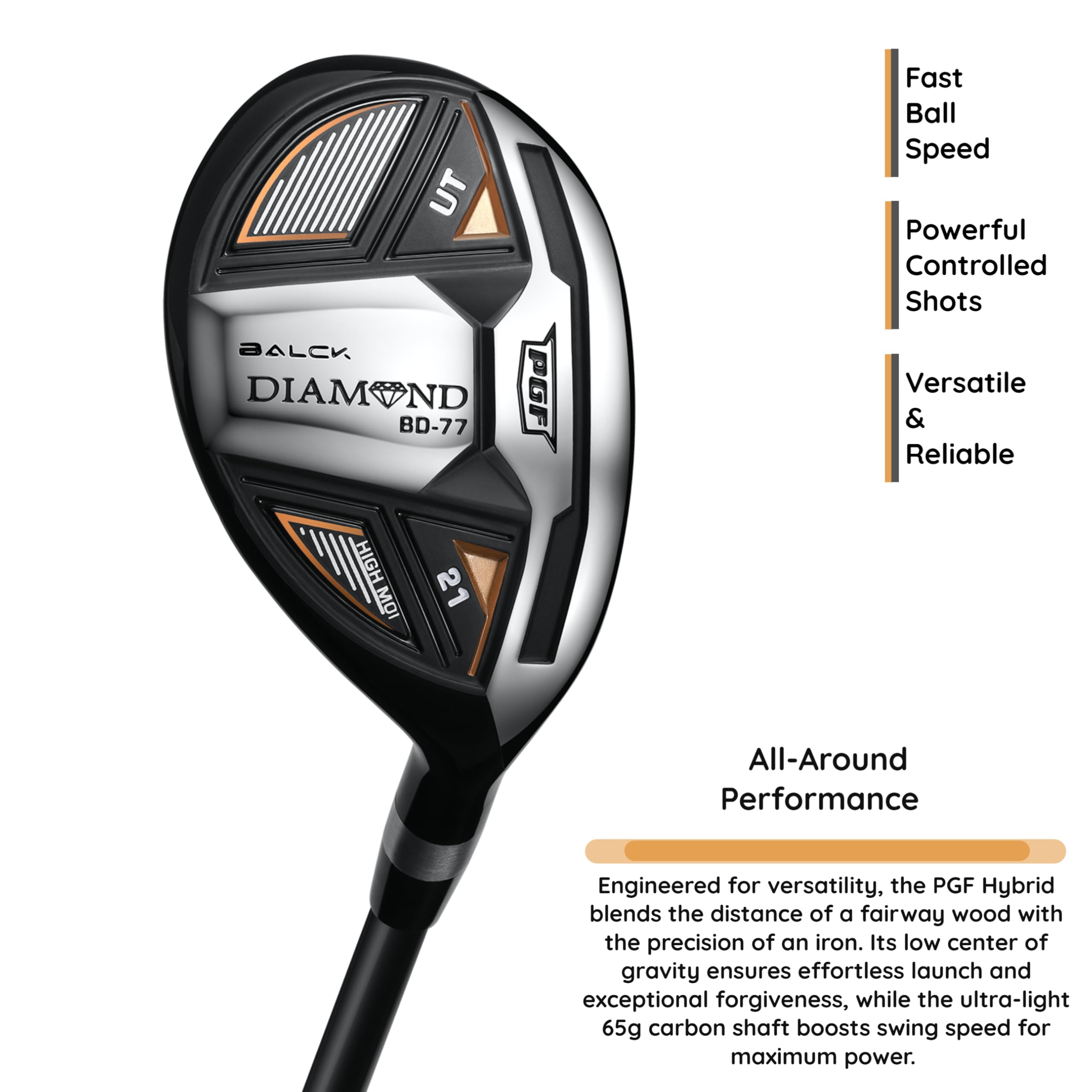 GolfDrivr PGF Labs BD-77 Complete Golf Club Package Set for Men & Women [14-Pieces] [Flex: Regular]