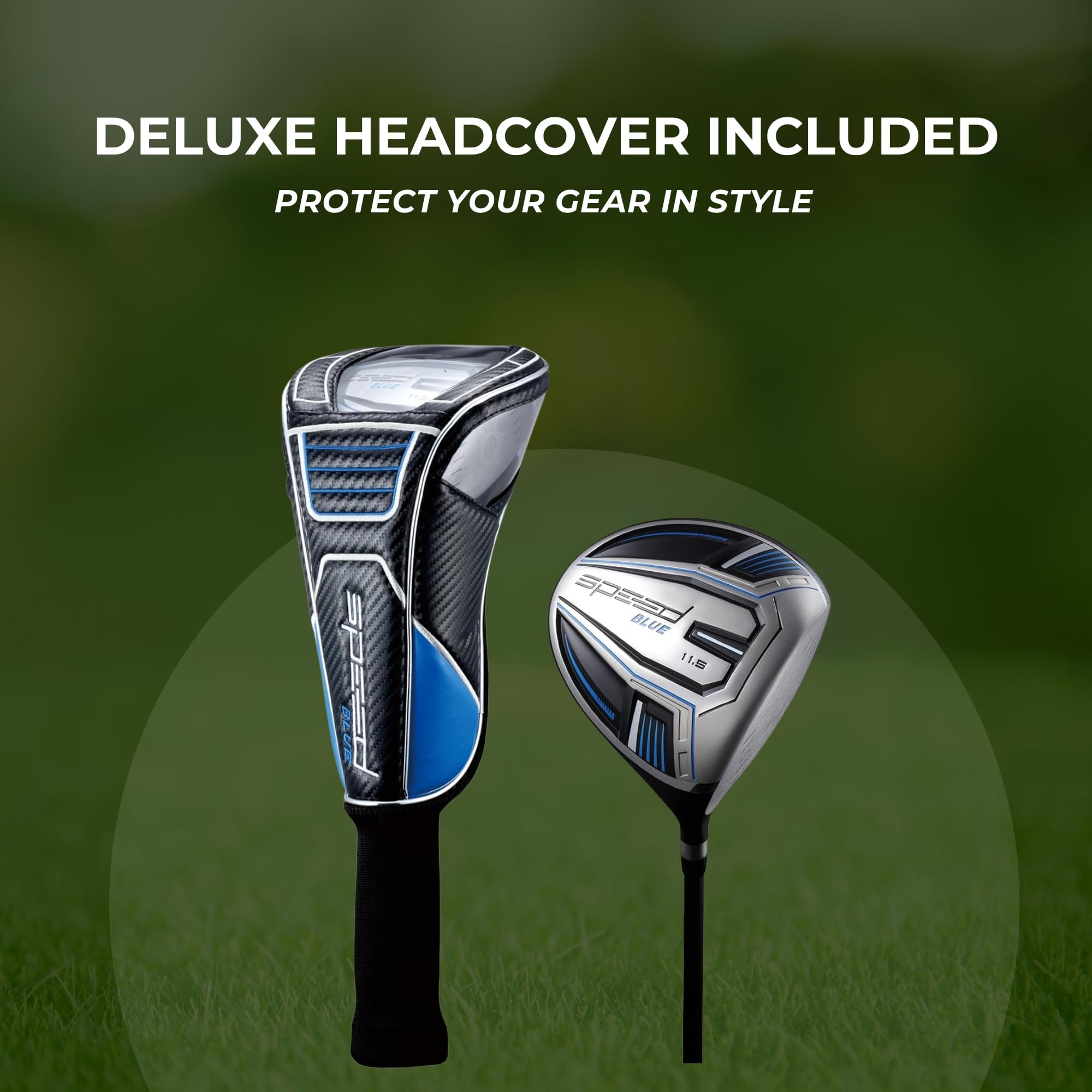 Titanium Driver Golf Club, Loft Lightweight Graphite Shaft, Oversized Sweet Spot, Aerodynamic, USGA Conforming Mens Driver + Deluxe Headcover