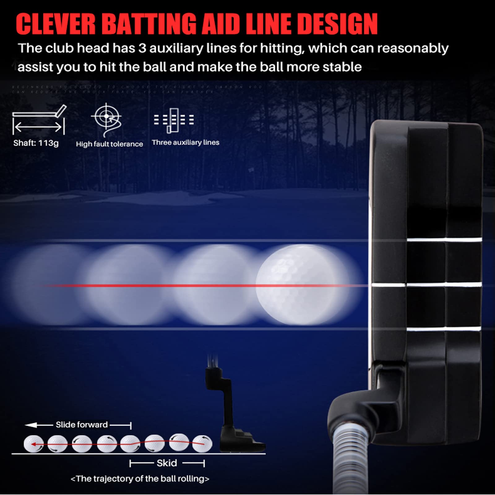 Golf Putter - Blade Putters for Men & Women - Easy Flop Shots – Legal for Tournament Play- Right/Left Handed